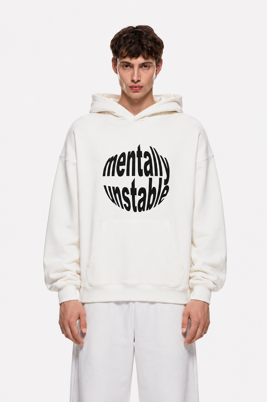 Typography Hoodie White