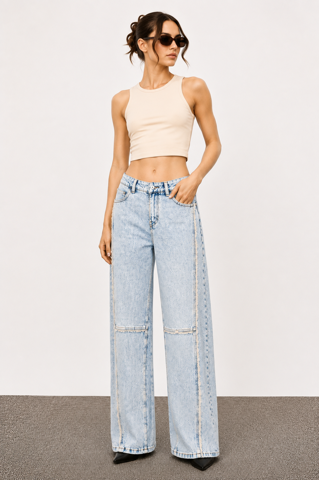 Ice Wash Panel Jeans – Coolbee Store, photo 4 of 7