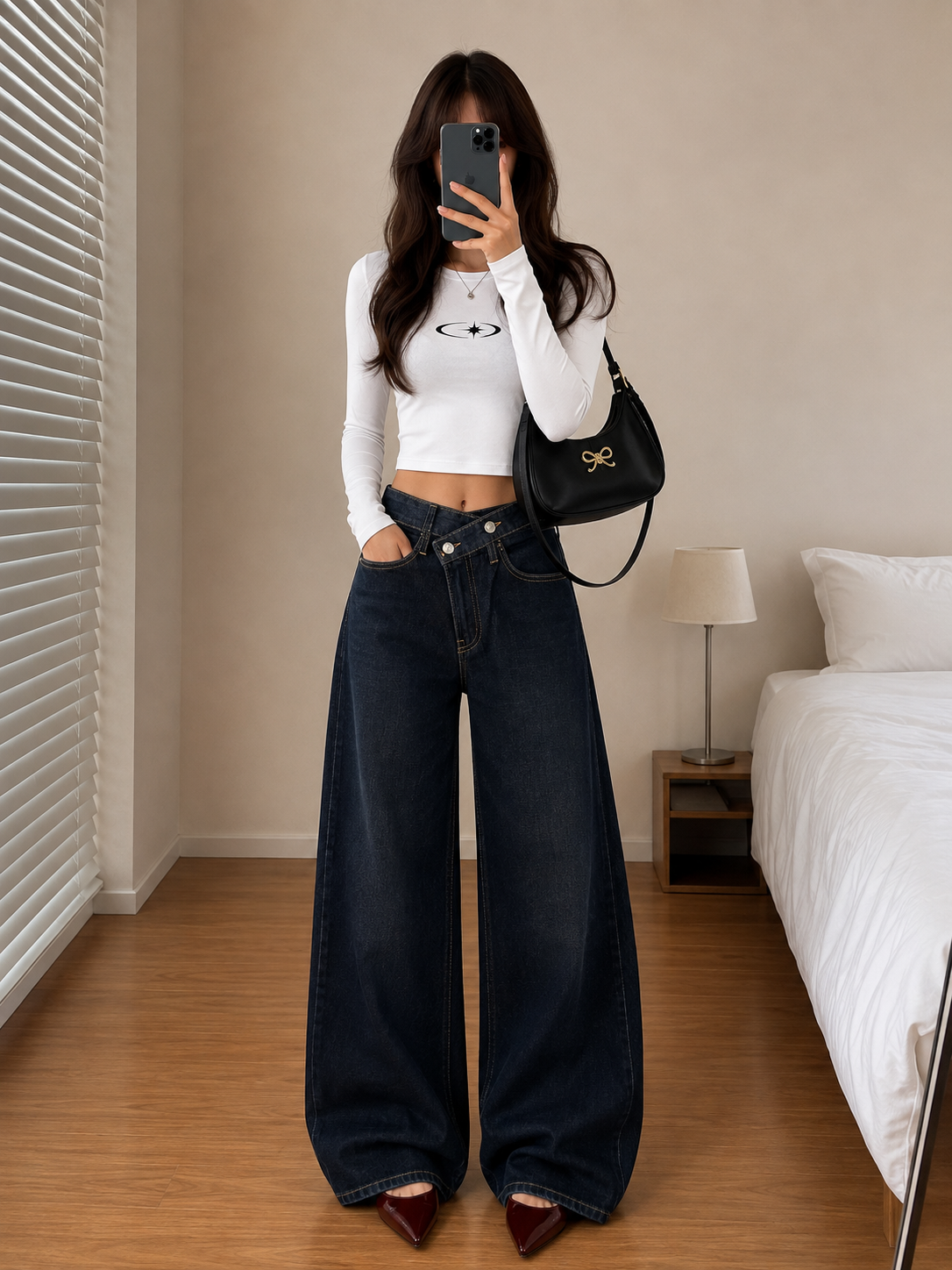 Frost Blue Wide-Leg Jeans – Coolbee Store, photo 4 of 7