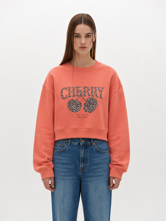 Cherry Sweatshirt Peach