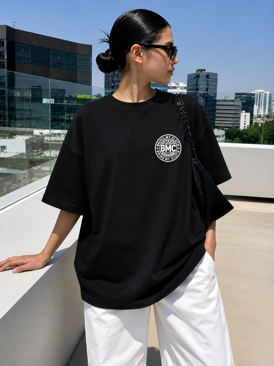 Neon Owl Graphic Tee Black
