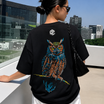 Neon Owl Graphic Tee Black