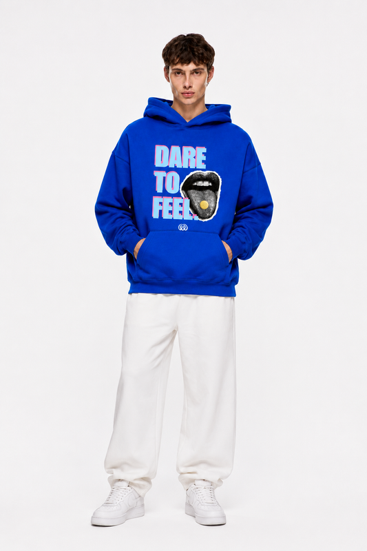 Dare To Feel Hoodie Blue – Coolbee Store oversized hoodie, photo 2 of 5
