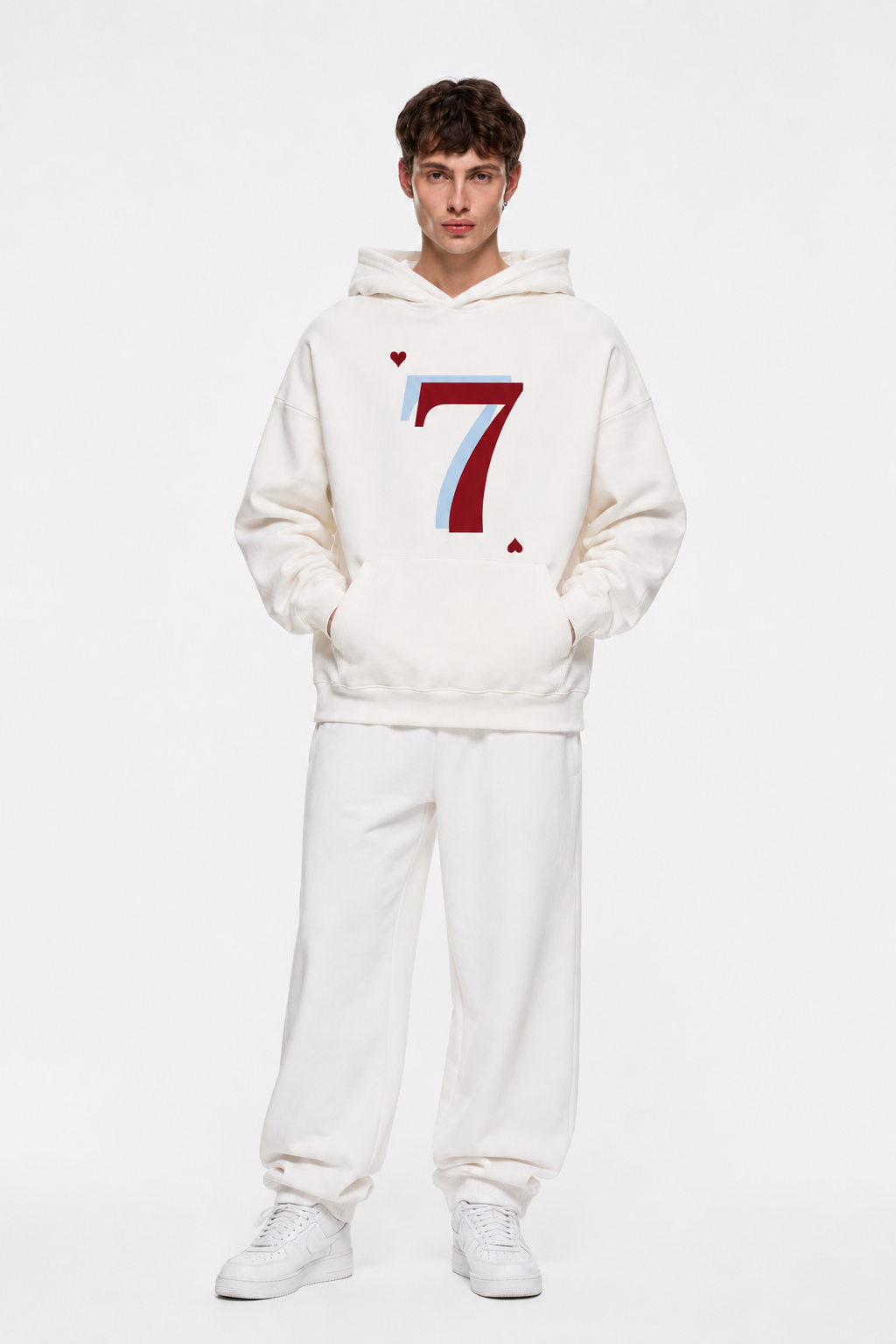 Heart Hoodie White