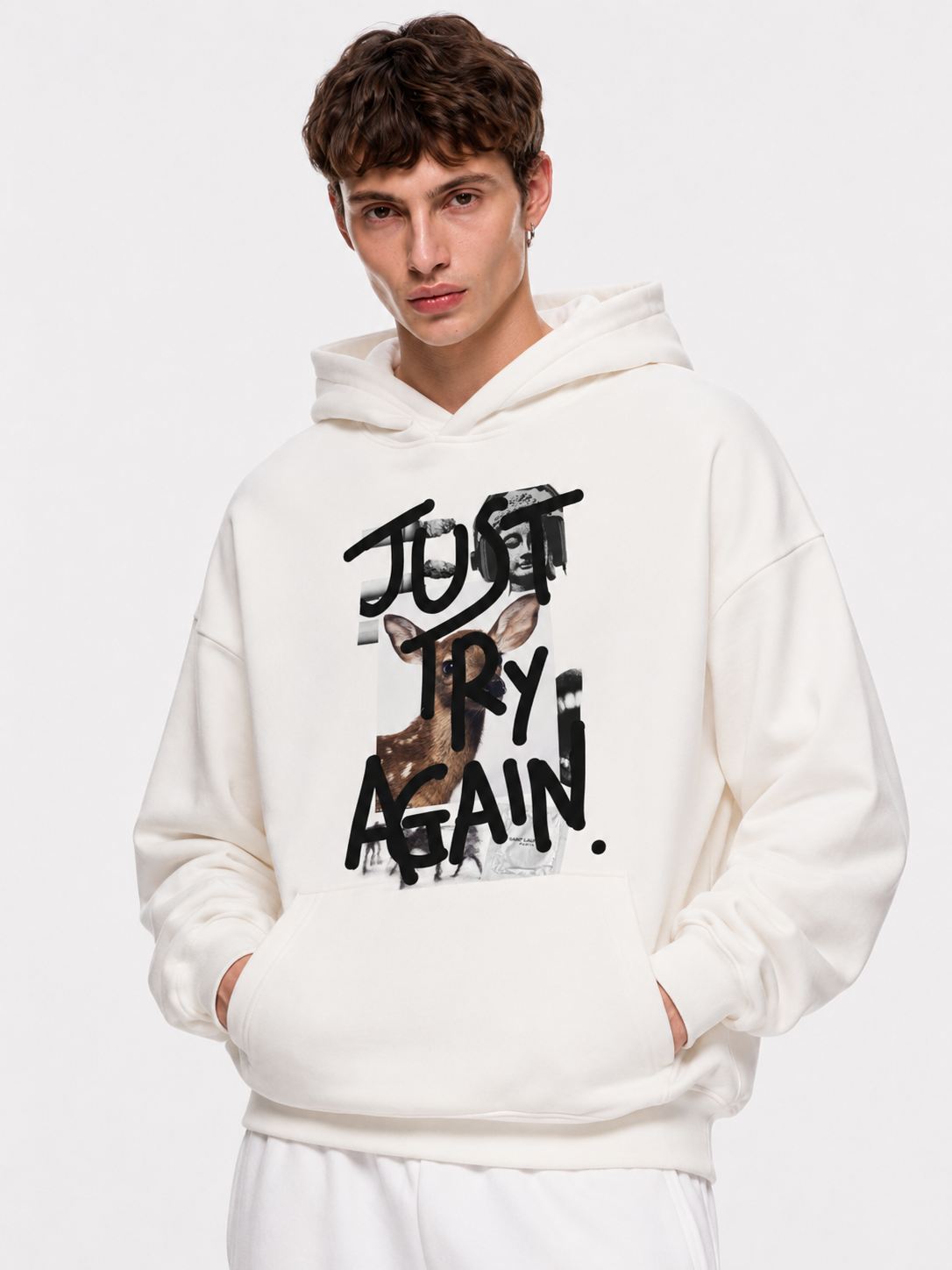 Just Try Again Hoodie White