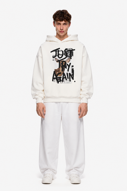 Just Try Again Hoodie White