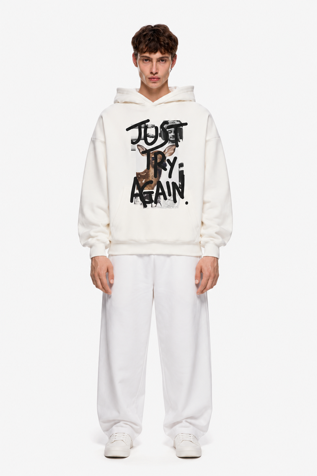 Just Try Again Hoodie White