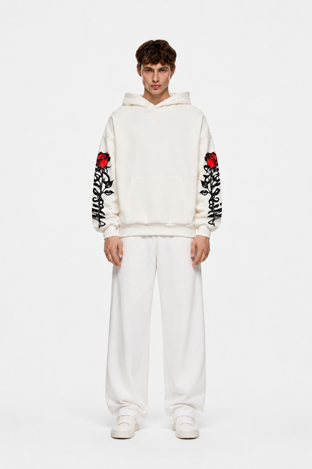 Red Thorn Hoodie White