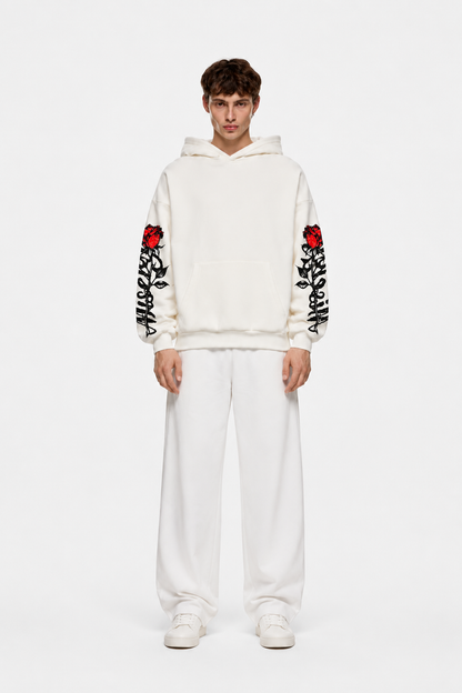 Red Thorn Hoodie White