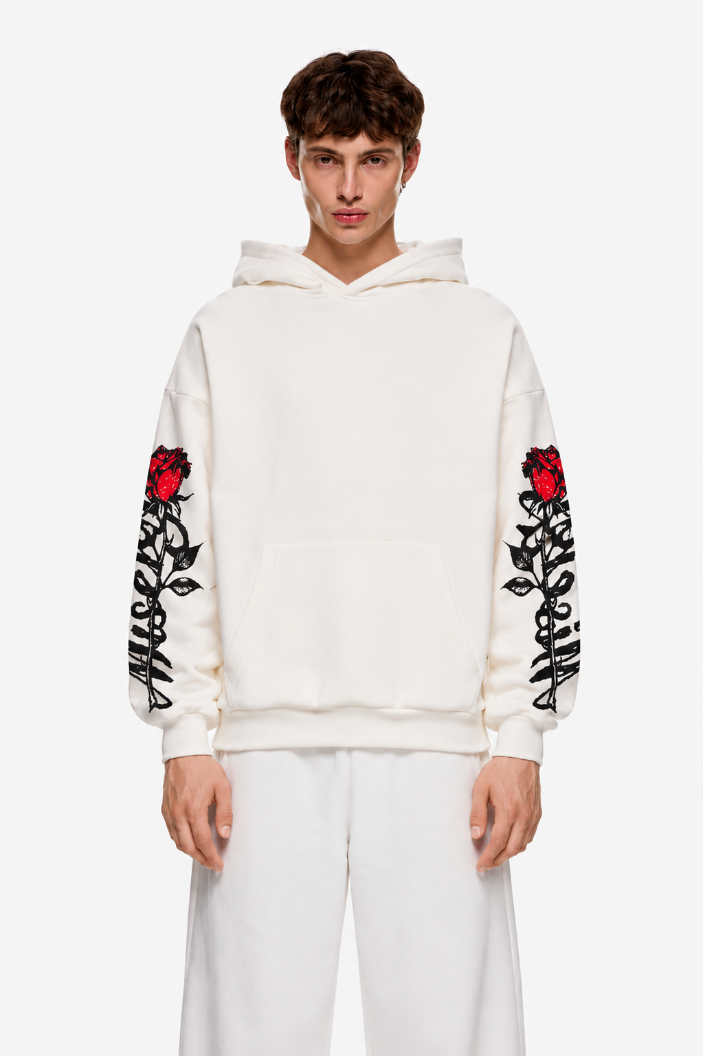 Red Thorn Hoodie White