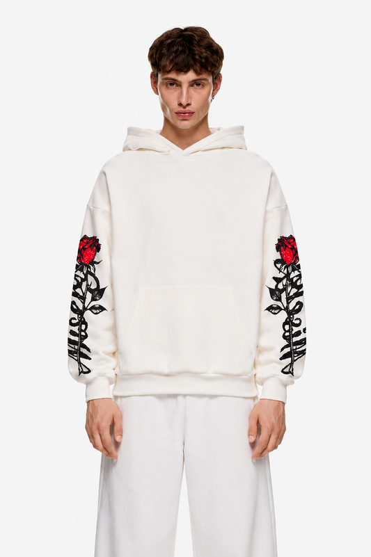 Red Thorn Hoodie White