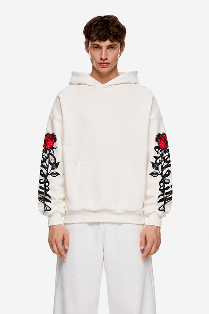 Red Thorn Hoodie White