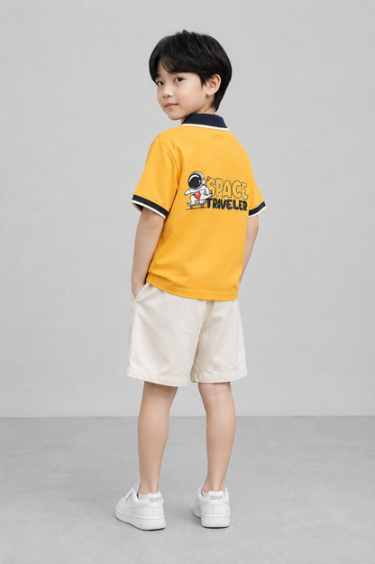 Coolbee Store Kids Boys T-Shirt - Yellow (KBSS25POL2) – back view