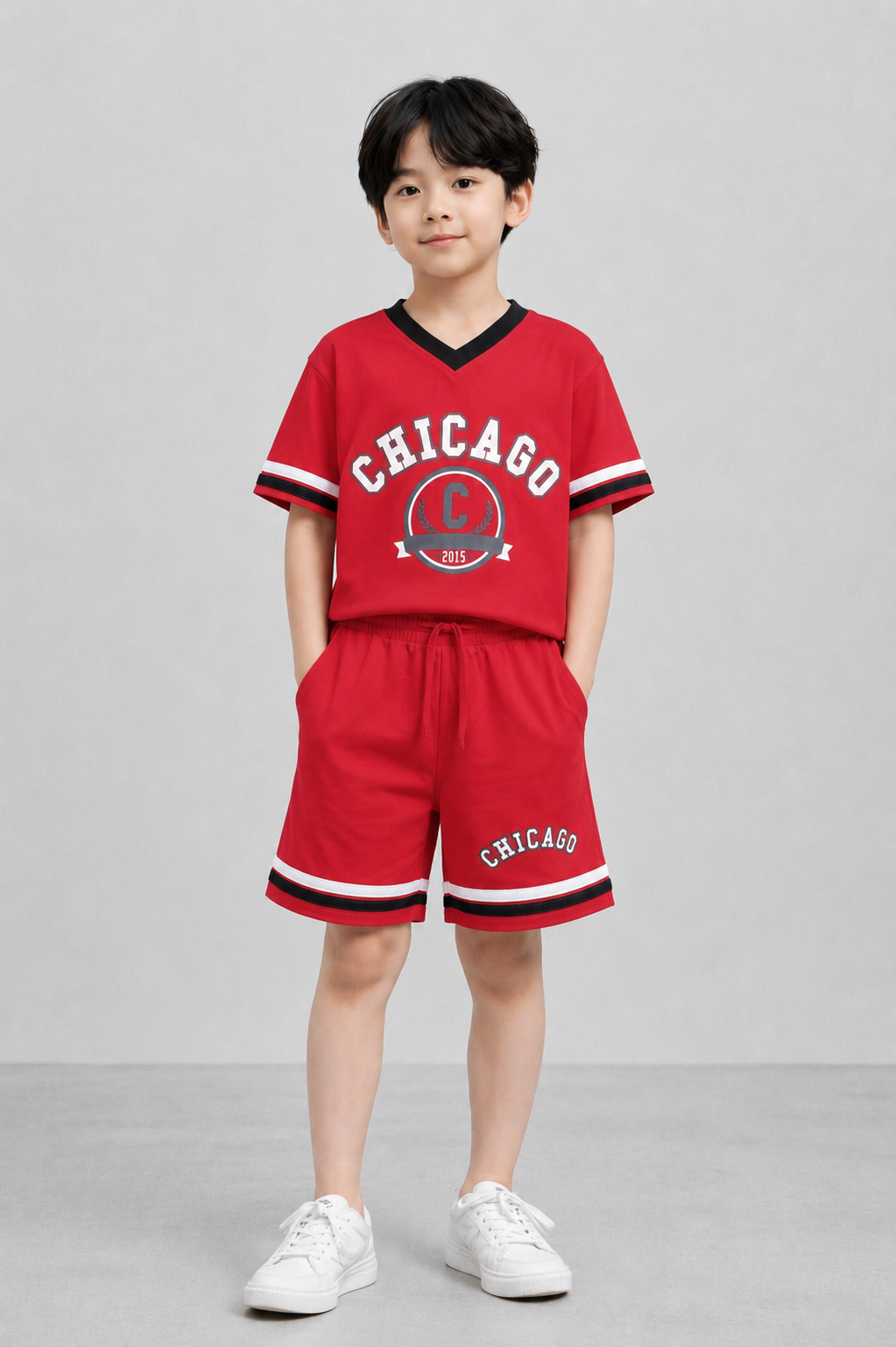 Coolbee Store Kids Boys Clothing Set - Red (KBSSCS3) – front view