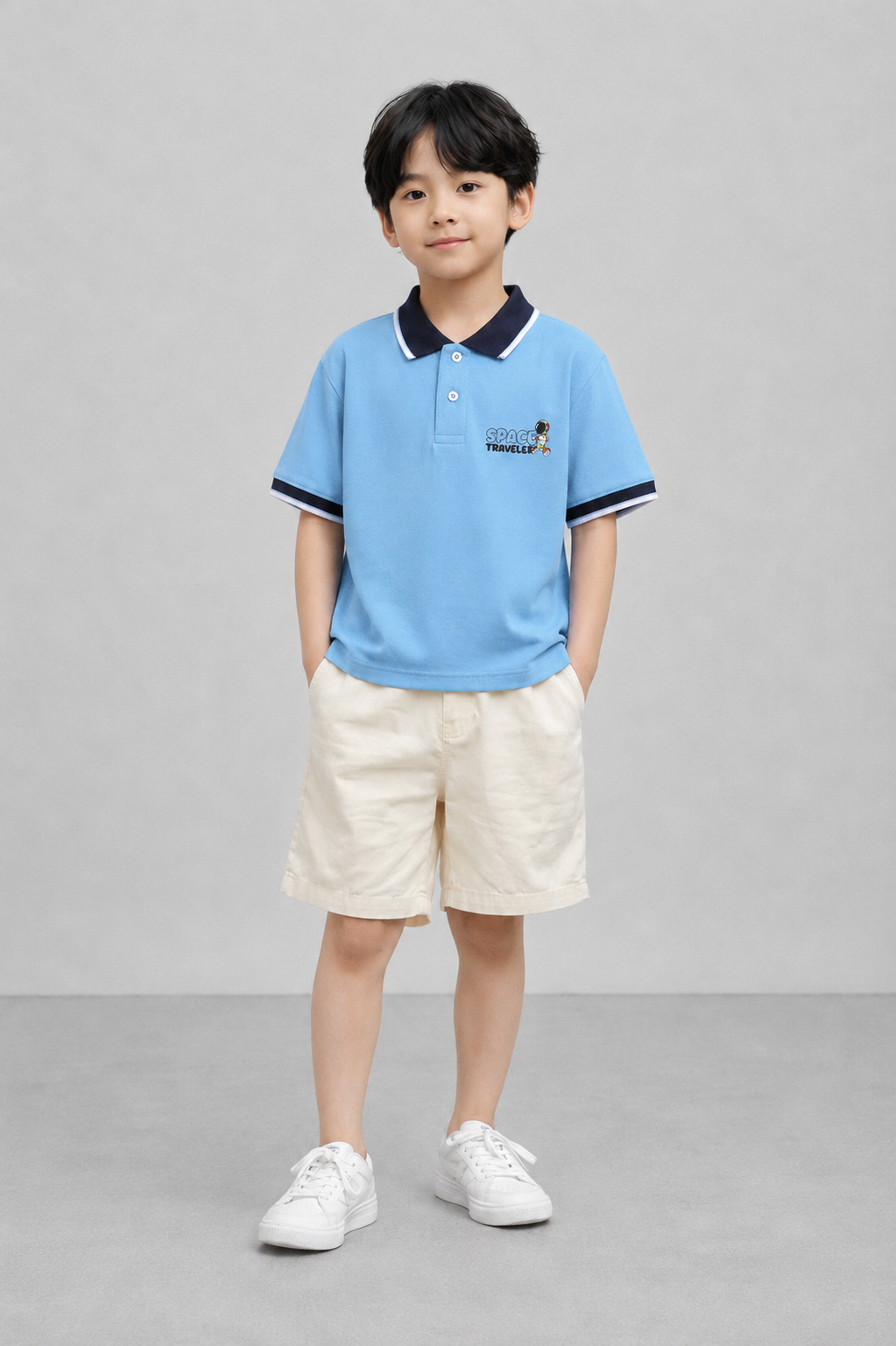 Coolbee Store Kids Boys T-Shirt - Skyblue (KBSS25POL6) – front view
