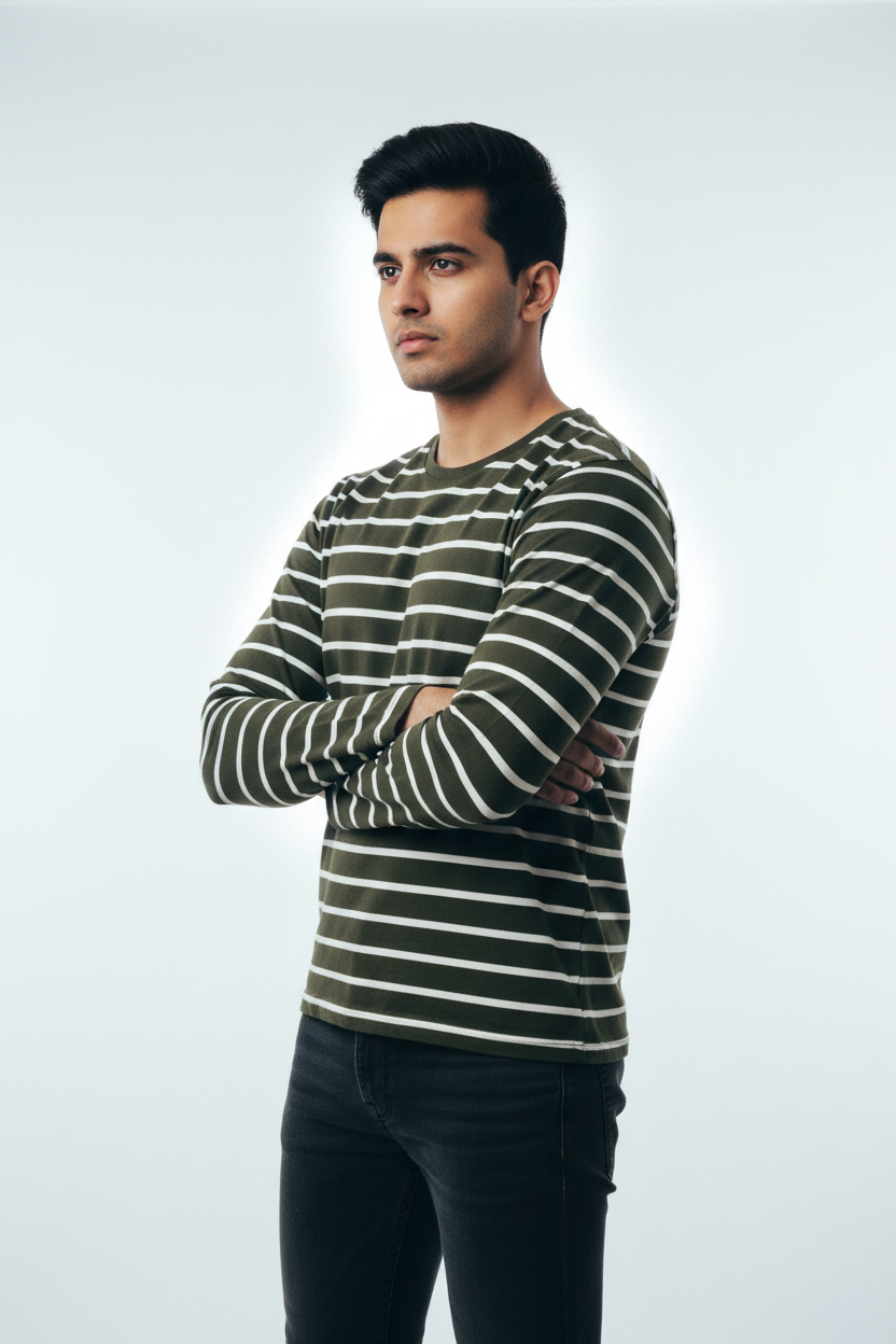 Arms crossed three-quarter