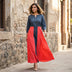 Midnight & Coral Column Dress Red Black
