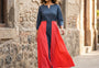 Midnight & Coral Column Dress Red Black