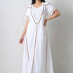 Monochrome Geometric Statement Dress White
