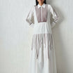 Perspective Grid Trapeze Dress White