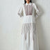 Perspective Grid Trapeze Dress White