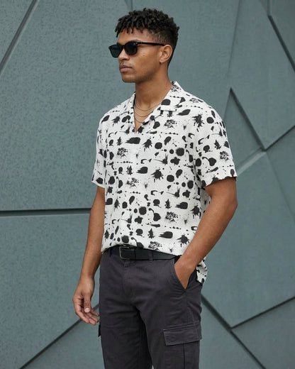 Stark Splatter Cuban Camp Shirt