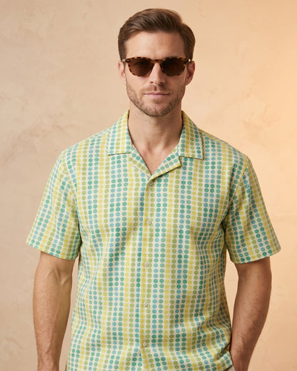 Cool Bee Citrus Breeze Camp Shirt for Men - Premium Mercerised Cotton Spread Collar Shirt India - Front View