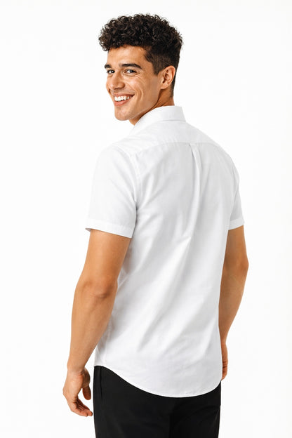 Premium Oxford Casual Half Shirt White