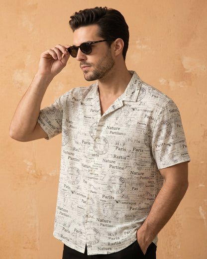 Wanderlust Manuscript Camp Shirt