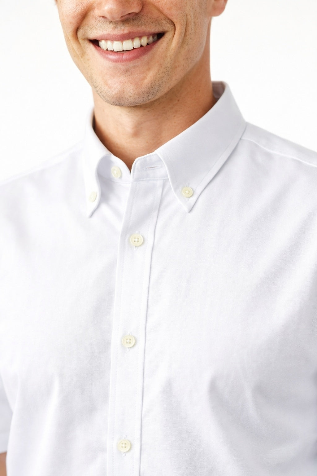 Cool Bee Premium Oxford Casual Half Shirt White for Men - White Premium Half Sleeve Oxford Shirt India - Lifestyle View