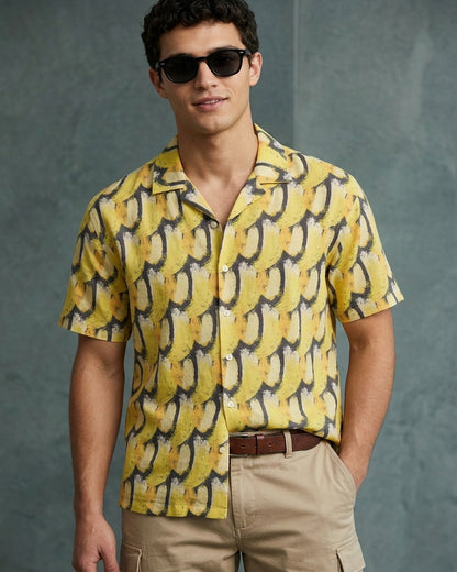 Mellow Yellow Abstract Camp Shirt