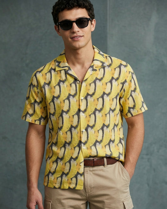 Mellow Yellow Abstract Camp Shirt