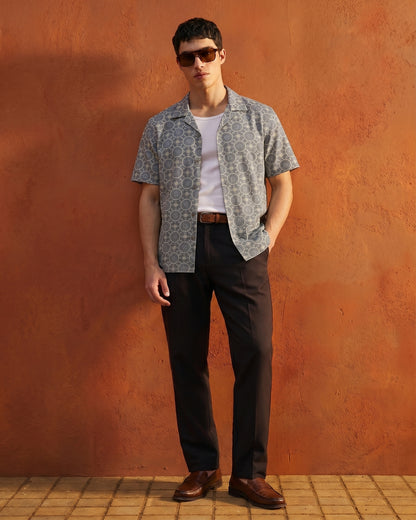 Cool Bee Mandala SS Shirt for Men - Premium Mercerised Cotton Spread Collar Shirt India - Lifestyle View