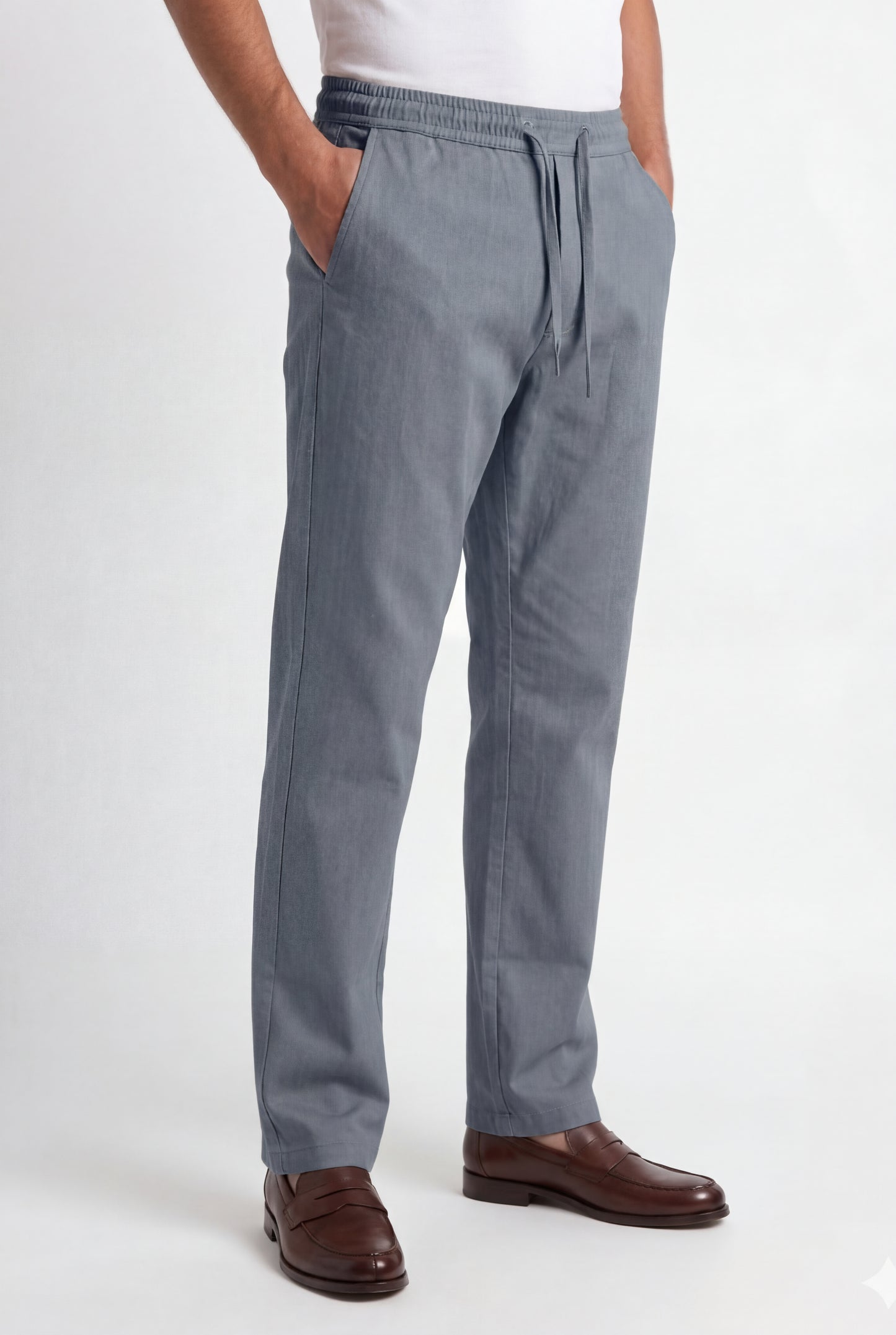 Linen Travel Pants Blue