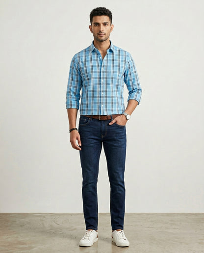 Olive Drab Windowpane Check Shirt