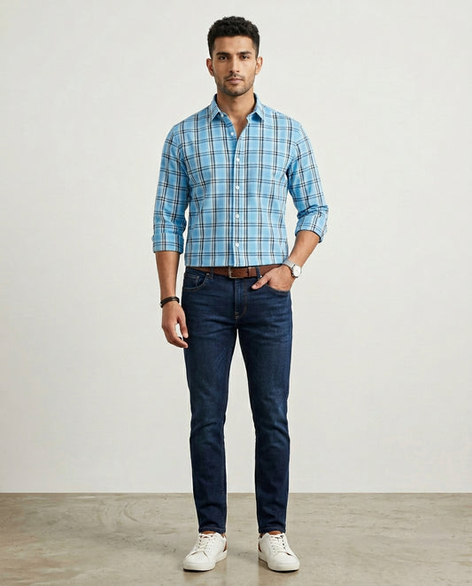 Olive Drab Windowpane Check Shirt