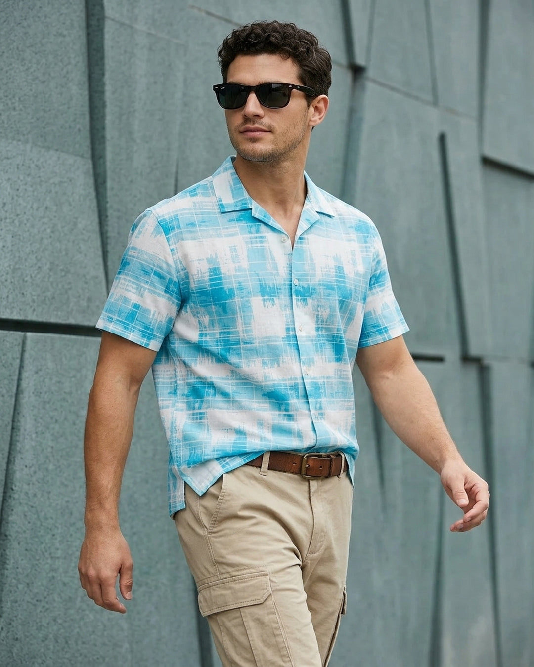 Aegean Plaid Cuban Shirt