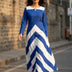 Elegant Midnight &amp; Marble Chevron Gown