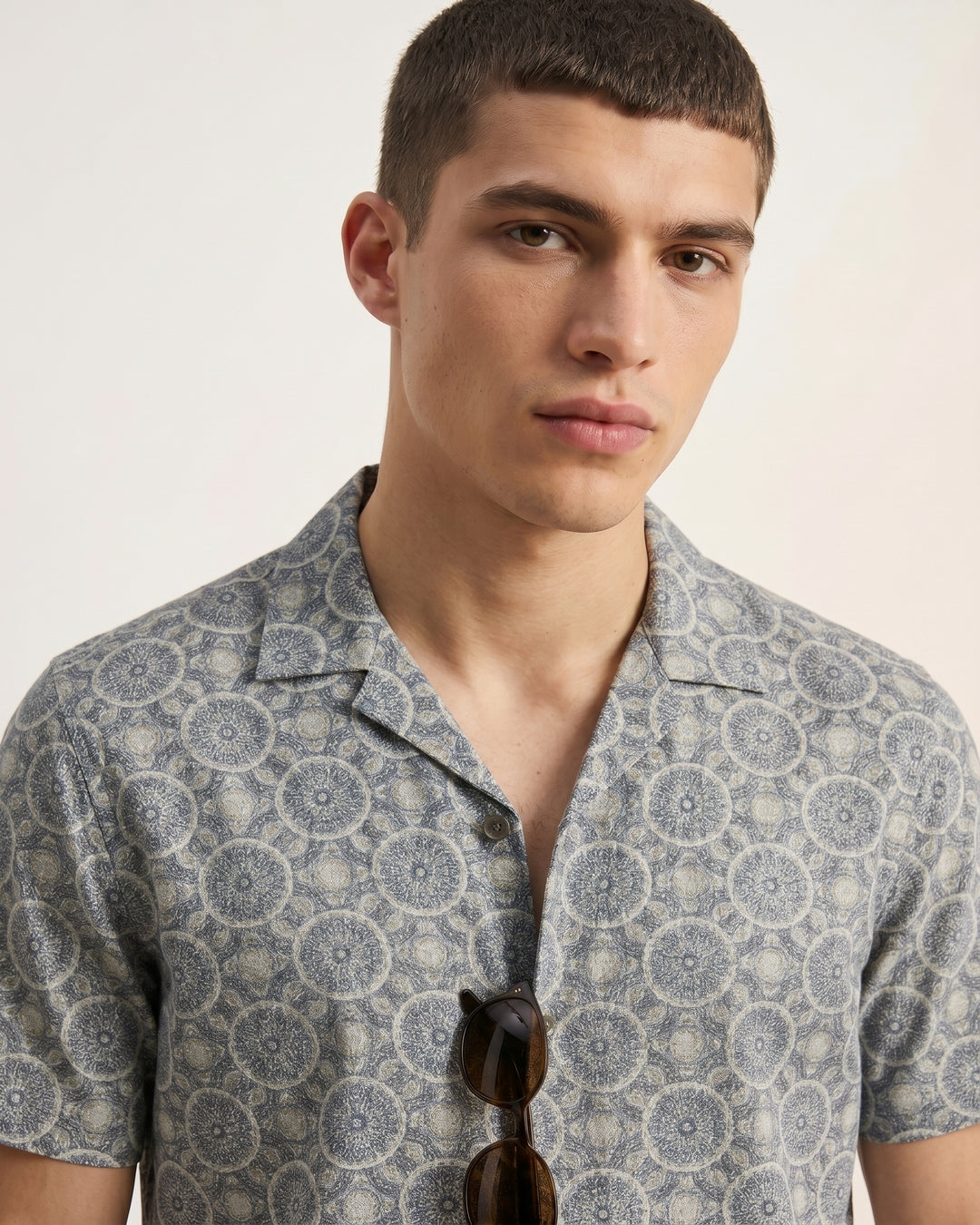 Cool Bee Mandala SS Shirt for Men - Premium Mercerised Cotton Spread Collar Shirt India - Side View