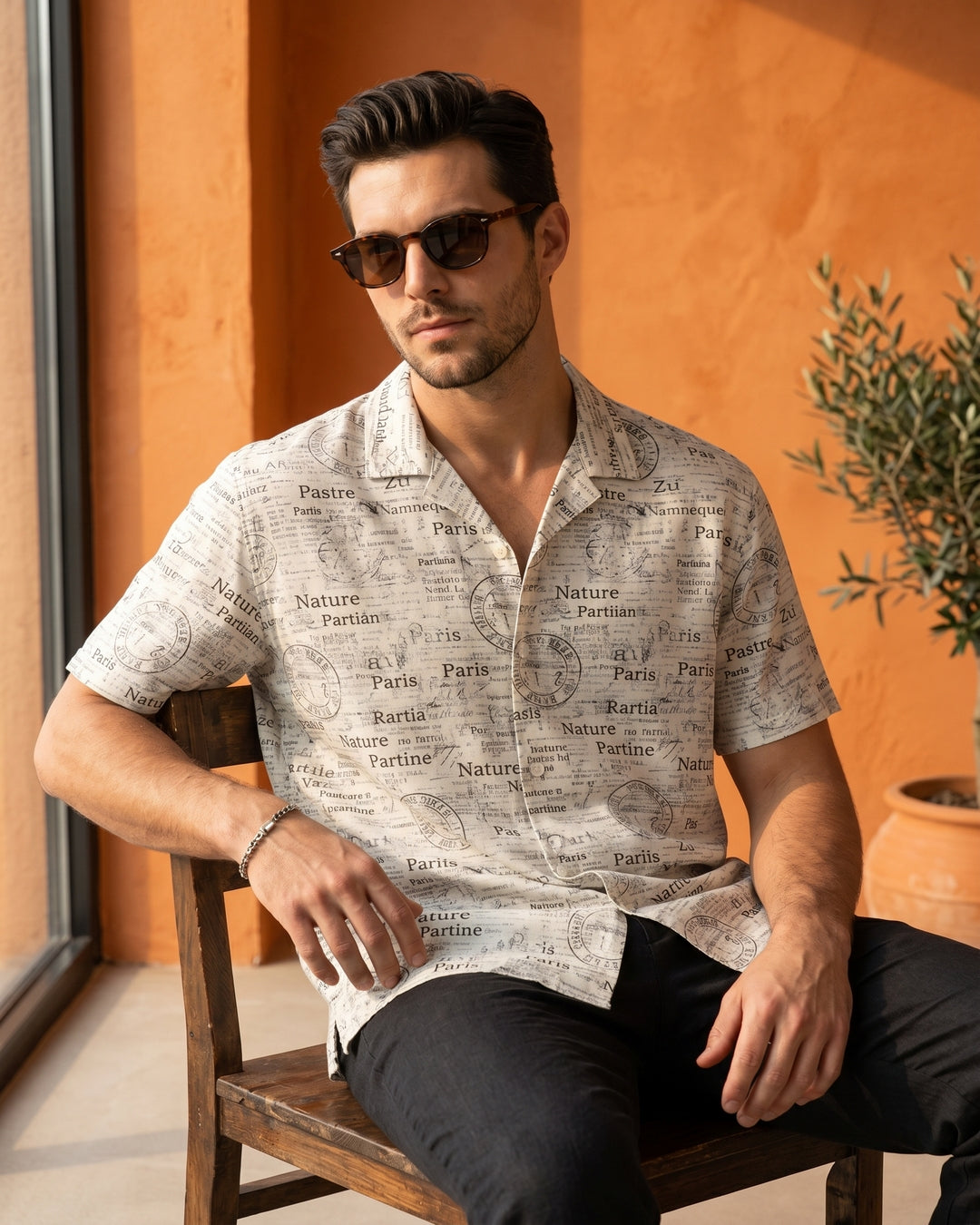 Wanderlust Manuscript Camp Shirt
