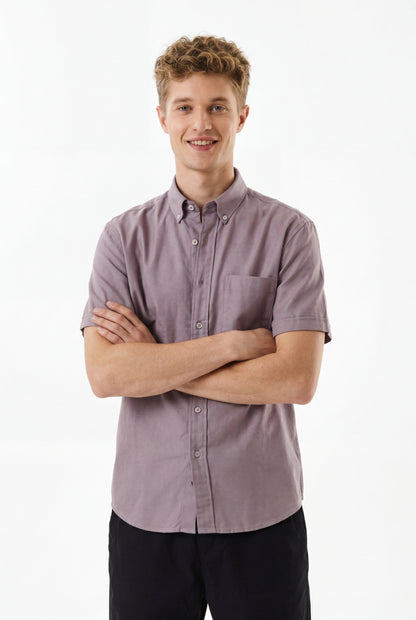 Premium Oxford Casual Half Shirt Maroon