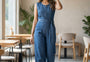 Sleek Utility Denim Jumpsuit – Indigo Wash