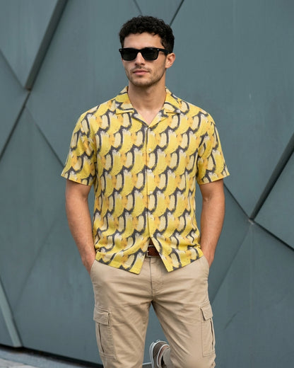Mellow Yellow Abstract Camp Shirt