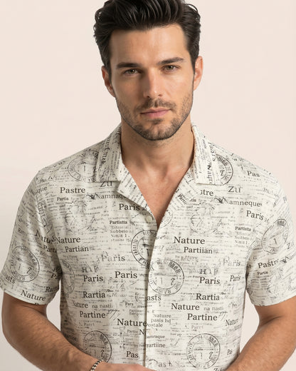 Wanderlust Manuscript Camp Shirt