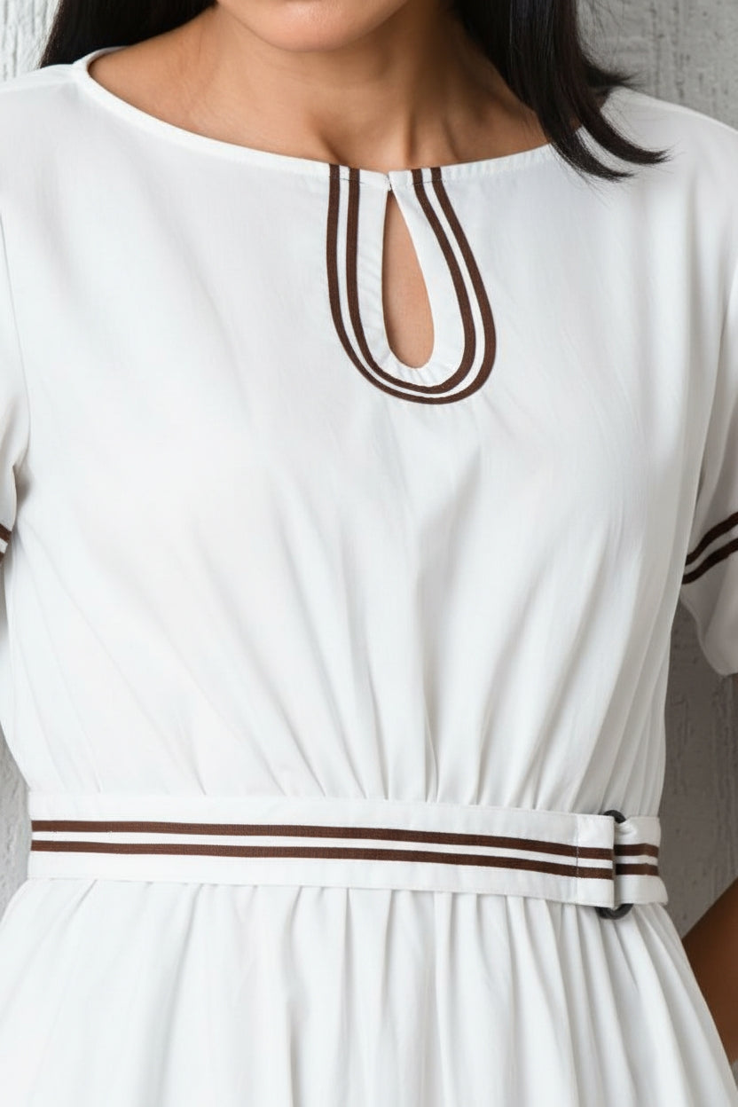 Artisan Contrast Shirtdress White