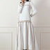 Geometric Paneled High-Low Gown White