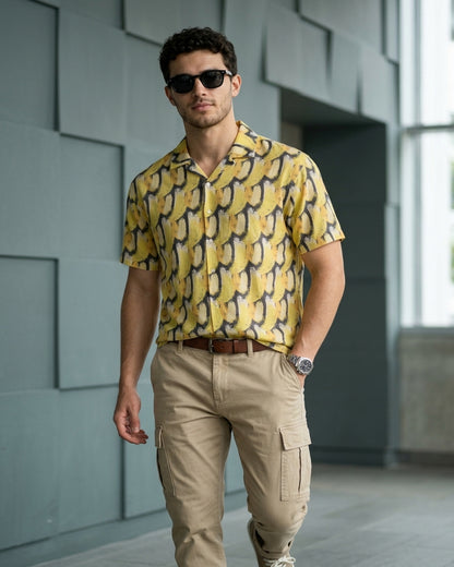 Mellow Yellow Abstract Camp Shirt