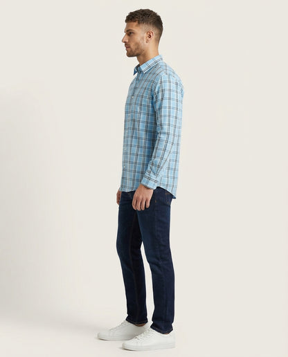 Olive Drab Windowpane Check Shirt