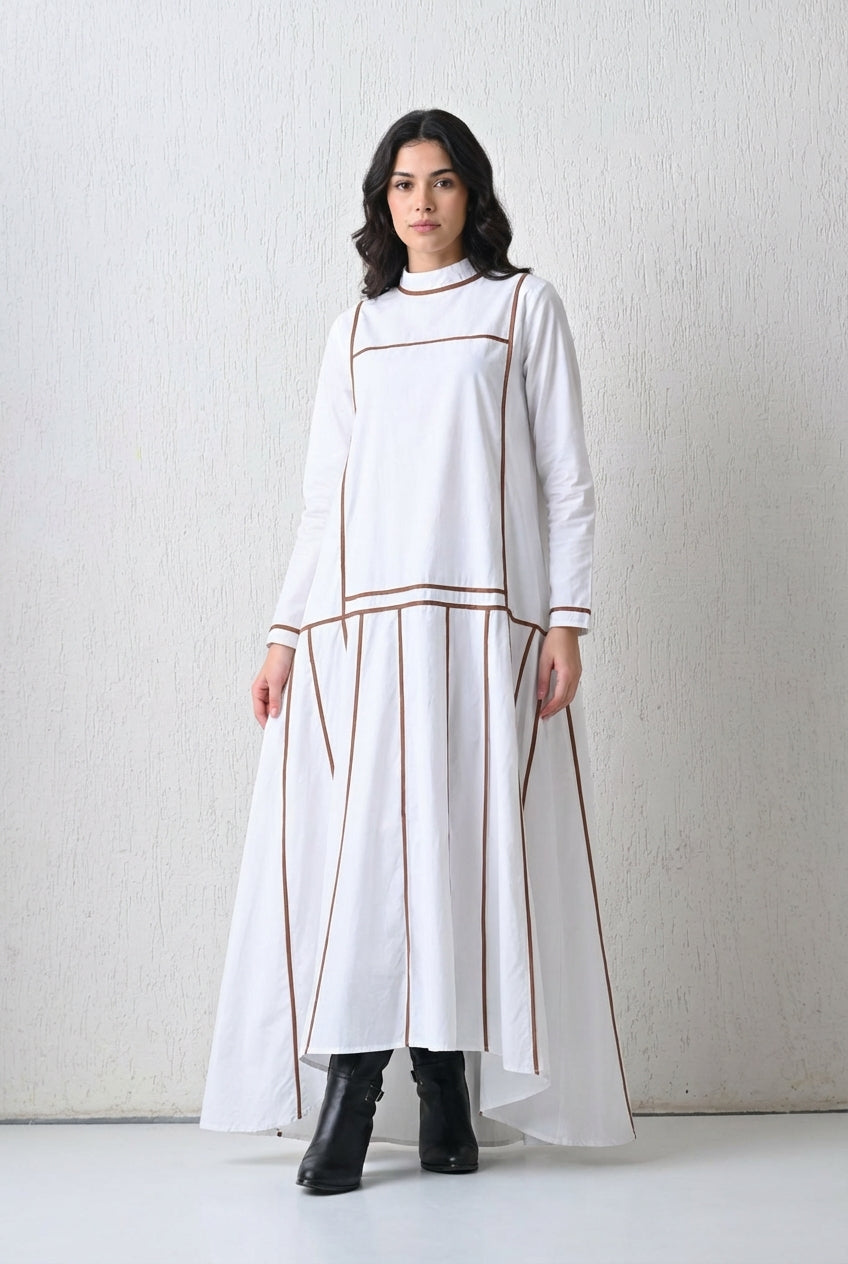 Linear Edge Gown White