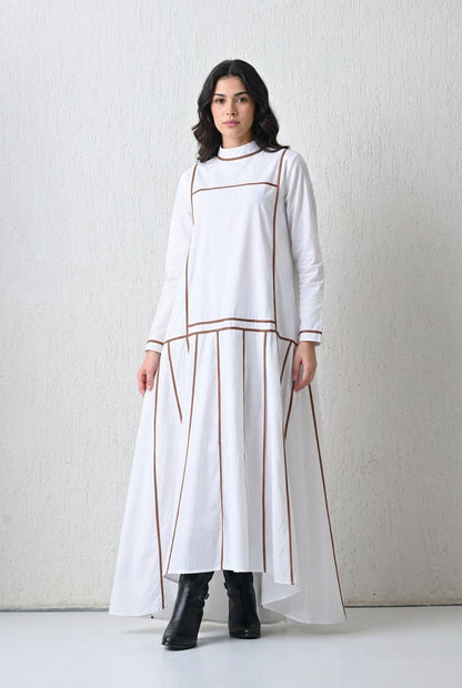 Linear Edge Gown White